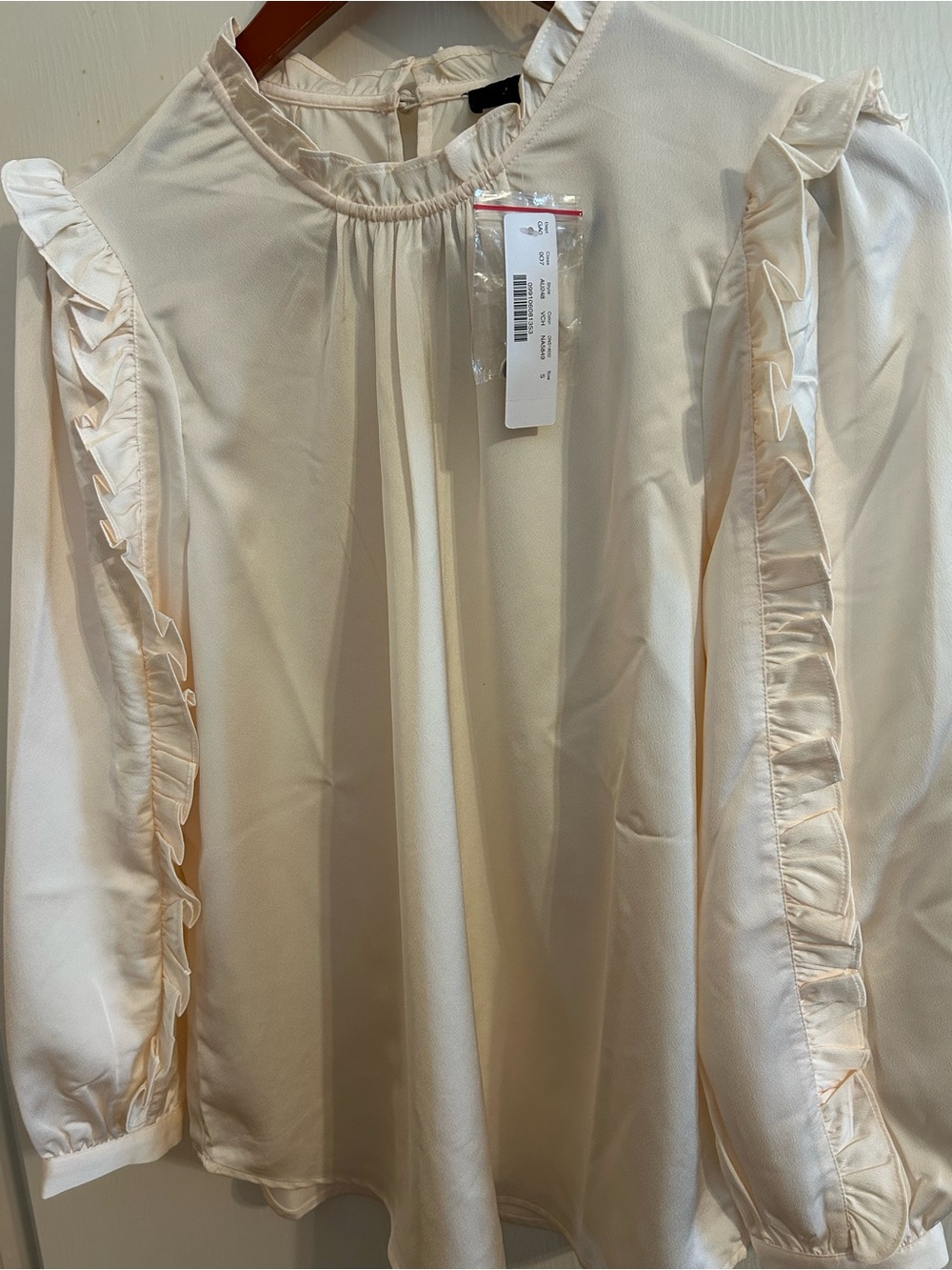 J. Crew Cream Ruffle-Trim Blouse - Picture 4 of 5